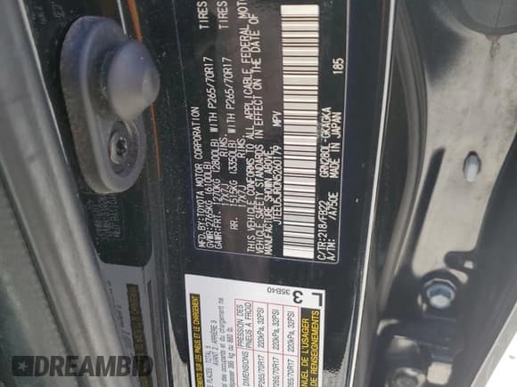 ✅ 2022 Toyota 4Runner SR5 • VIN: JTEEU5JR0N5260179 • Lot: 42678145. Listed on Copart with Not provided. Free auction sales archive from the USA and detailed vehicle history report at DreamBid. Image 14.