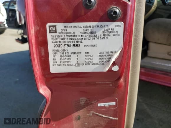 ✅ 2006 Chevrolet Silverado 1500 LT1 • VIN: 2GCEC13T561155388 • Лот: 69465974. Опубликован ранее на Copart с пробегом Не указан. Бесплатный доступ к архиву аукционных продаж из США и подробный отчёт об истории автомобиля на DreamBid. Изображение 13.