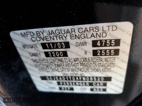 ✅ 2004 Jaguar S-Type • VIN: SAJEA01T04FN08520 • Lot: 58475964. Wystawiony na Copart z przebiegiem 67 744 mil. Bezpłatny archiwum sprzedaży aukcyjnych z USA i szczegółowy raport historii pojazdu na DreamBid. Zdjęcie 14.