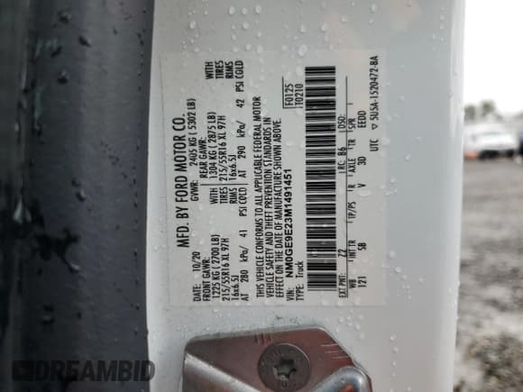 ✅ 2021 Ford Transit Connect XL • VIN: NM0GE9E23M1491451 • Lot: 91054305. Listed on Copart with 109,953 mi. Free auction sales archive from the USA and detailed vehicle history report at DreamBid. Image 12.