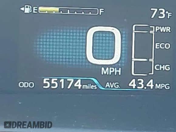 2020 Toyota Prius LE with VIN JTDL9RFU7L3015647, listed as a IAAI auction lot 43500977 with 55,174 mi miles and . Bid and sale history available at DreamBid. Image 16.