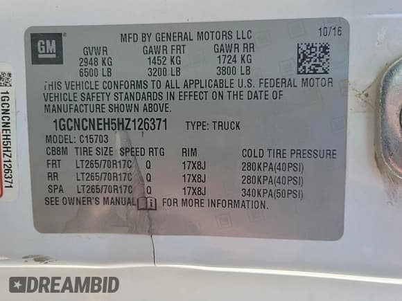 ✅ 2017 Chevrolet Silverado 1500 Work Truck • VIN: 1GCNCNEH5HZ126371 • Лот: 43105589. Опубликован ранее на IAAI с пробегом 103 747 миль. Бесплатный доступ к архиву аукционных продаж из США и подробный отчёт об истории автомобиля на DreamBid. Изображение 1.