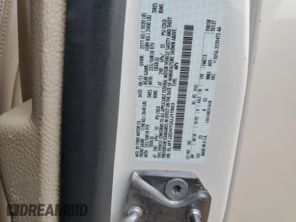 ✅ 2016 Lincoln MKC Select • VIN: 5LMTJ2DH1GUJ11903 • Lot: 86297164. Listed on Copart with 120,547 mi. Free auction sales archive from the USA and detailed vehicle history report at DreamBid. Image 13.