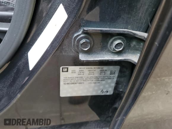 ✅ 2017 Chevrolet Cruze LT • VIN: 1G1BE5SM2H7108073 • Lot: 62207533. Listed on Copart with 78,885 mi. Free auction sales archive from the USA and detailed vehicle history report at DreamBid. Image 14.