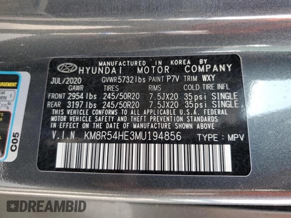✅ 2021 Hyundai Palisade Limited • VIN: KM8R54HE3MU194856 • Лот: 78224544. Опубликован ранее на Copart с пробегом 97 091 миль. Бесплатный доступ к архиву аукционных продаж из США и подробный отчёт об истории автомобиля на DreamBid. Изображение 12.