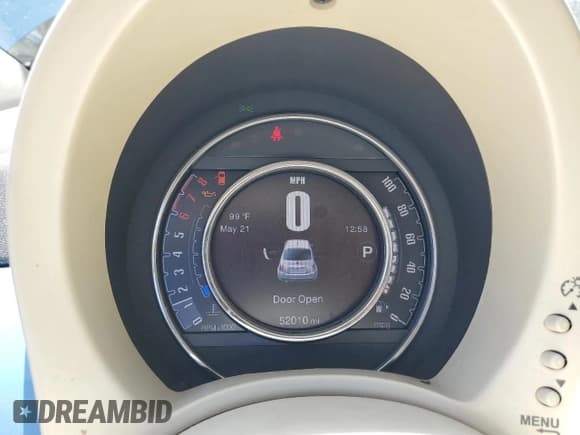 ✅ 2017 FIAT 500 Pop • VIN: 3C3CFFKR2HT549311 • Lot: 60897715. Listed on Copart with 52,010 mi. Free auction sales archive from the USA and detailed vehicle history report at DreamBid. Image 9.