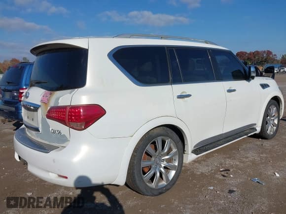 ✅ 2011 Infiniti QX56 7-passenger • VIN: JN8AZ2NE4B9004694 • Lot: 43599308. Wystawiony na IAAI z przebiegiem 318 810 mil. Bezpłatny archiwum sprzedaży aukcyjnych z USA i szczegółowy raport historii pojazdu na DreamBid. Zdjęcie 4.