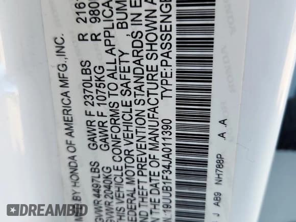 ✅ 2018 Acura TLX • VIN: 19UUB1F34JA011390 • Lot: 91923195. Listed on Copart with 116,546 mi. Free auction sales archive from the USA and detailed vehicle history report at DreamBid. Image 12.