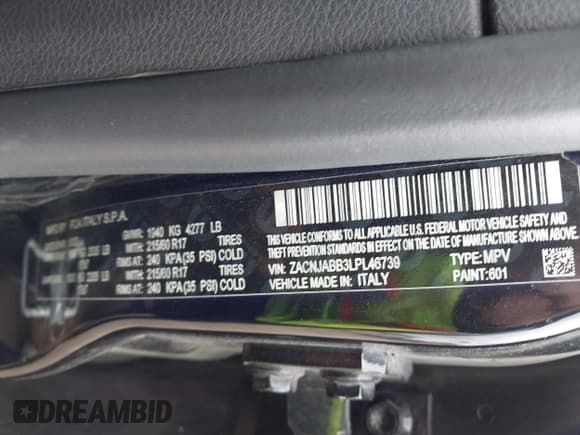 ✅ 2020 Jeep Renegade Altitude • VIN: ZACNJABB3LPL46739 • Lot: 42096169. Listed on IAAI with 63,591 mi. Free auction sales archive from the USA and detailed vehicle history report at DreamBid. Image 9.