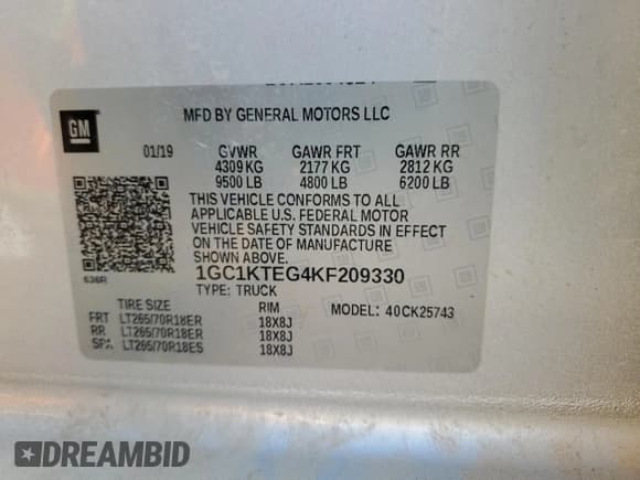 ✅ 2019 Chevrolet Silverado 2500HD LTZ • VIN: 1GC1KTEG4KF209330 • Lot: 72545254. Wystawiony na Copart z przebiegiem 150 828 mil. Bezpłatny archiwum sprzedaży aukcyjnych z USA i szczegółowy raport historii pojazdu na DreamBid. Zdjęcie 12.
