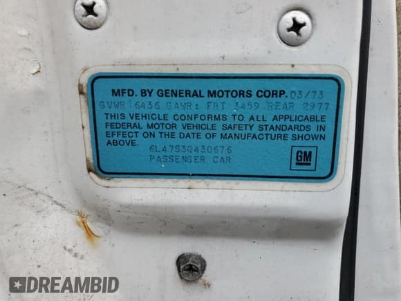 ✅ 1973 Cadillac Eldorado • VIN: 6L47S3Q430676 • Lot: 90206205. Listed on Copart with 72,338 mi. Free auction sales archive from the USA and detailed vehicle history report at DreamBid. Image 12.