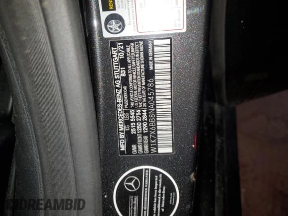 ✅ 2022 Mercedes-Benz AMG GT 53 • VIN: W1K7X6BB8NA045786 • Лот: 42121784. Опубликован ранее на Copart с пробегом 28 151 миль. Бесплатный доступ к архиву аукционных продаж из США и подробный отчёт об истории автомобиля на DreamBid. Изображение 12.