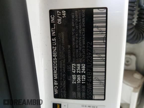 ✅ 2018 Mercedes-Benz C 300 • VIN: 55SWF4KB7JU239772 • Lot: 80847985. Listed on Copart with 76,718 mi. Free auction sales archive from the USA and detailed vehicle history report at DreamBid. Image 12.