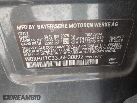 ✅ 2018 BMW X1 sDrive28i • VIN: WBXHU7C33J5H38892 • Лот: 43510586. Опубликован ранее на IAAI с пробегом 186 277 миль. Бесплатный доступ к архиву аукционных продаж из США и подробный отчёт об истории автомобиля на DreamBid. Изображение 9.