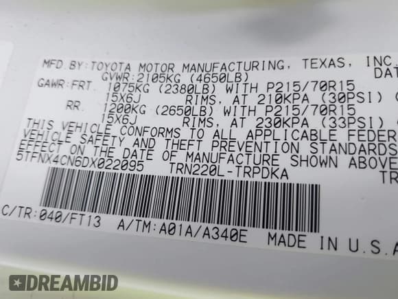 ✅ 2013 Toyota Tacoma • VIN: 5TFNX4CN6DX022095 • Lot: 43518765. Wystawiony na IAAI z przebiegiem 83 237 mil. Bezpłatny archiwum sprzedaży aukcyjnych z USA i szczegółowy raport historii pojazdu na DreamBid. Zdjęcie 9.