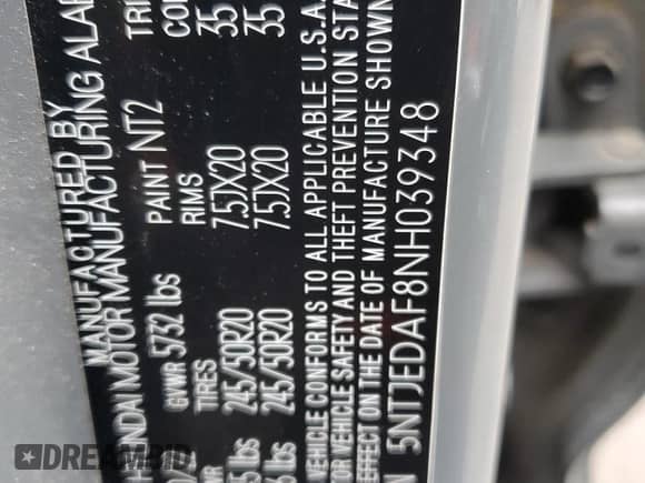 2022 Hyundai Santa Cruz Limited z VIN 5NTJEDAF8NH039348, wystawiony jako Copart lot #78684554 z przebiegiem 33 403 mil mil oraz Szkoda całkowita • Salvage title. Historia ofert i sprzedaży dostępna na DreamBid. Obrazek 14.