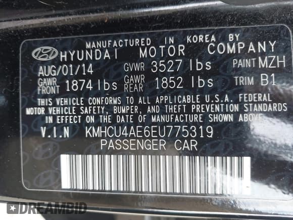 ✅ 2014 Hyundai Accent GLS • VIN: KMHCU4AE6EU775319 • Lot: 42578464. Listed on IAAI with 109,585 mi. Free auction sales archive from the USA and detailed vehicle history report at DreamBid. Image 9.
