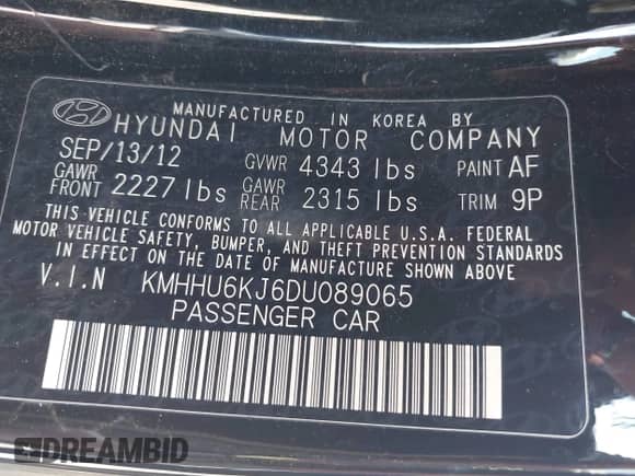 2013 Hyundai Genesis Coupe Track с VIN KMHHU6KJ6DU089065, выставлен на аукционе IAAI как лот 42224509 с пробегом 104 918 миль миль и . История ставок и продаж доступна на DreamBid. Изображение 9.