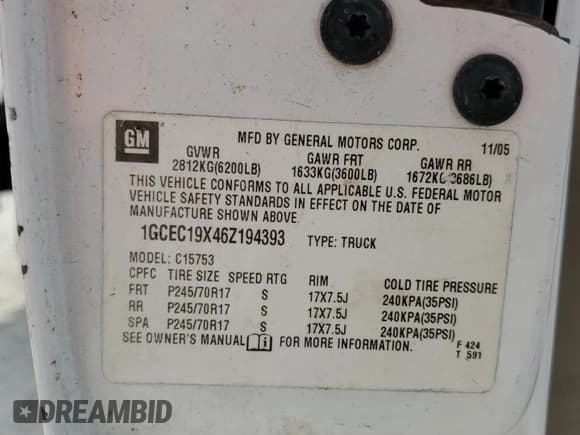 ✅ 2006 Chevrolet Silverado 1500 LS • VIN: 1GCEC19X46Z194393 • Lot: 45478015. Listed on Copart with 330,693 mi. Free auction sales archive from the USA and detailed vehicle history report at DreamBid. Image 12.