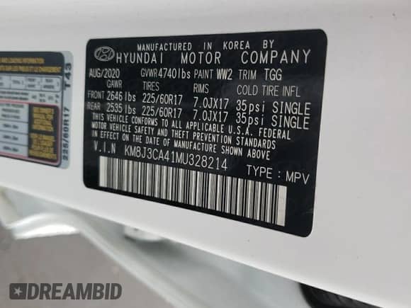 2021 Hyundai Tucson Value with VIN KM8J3CA41MU328214, listed as a Copart auction lot 83759975 with 61,891 mi miles and Salvage title. Bid and sale history available at DreamBid. Image 12.