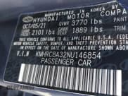 ✅ 2022 Hyundai Venue Limited • VIN: KMHRC8A32NU146854 • Lot: 43457704. Listed on IAAI with 29,285 mi. Free auction sales archive from the USA and detailed vehicle history report at DreamBid. Image 9.