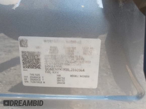 ✅ 2020 Chevrolet Traverse LS • VIN: 1GNERFKWXLJ188564 • Lot: 43293207. Listed on IAAI with 76,608 mi. Free auction sales archive from the USA and detailed vehicle history report at DreamBid. Image 9.