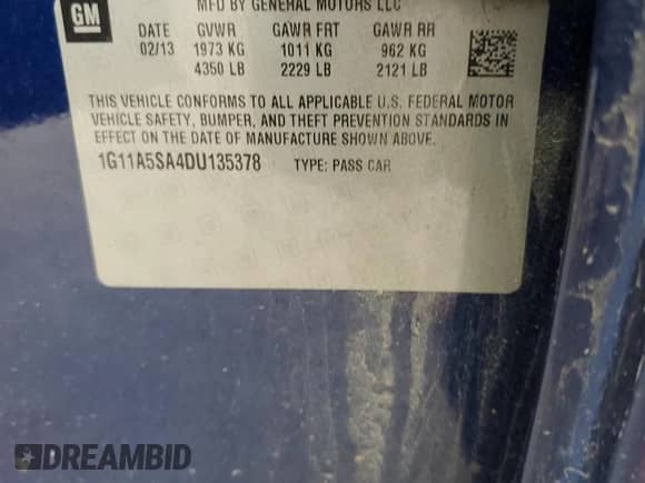 ✅ 2013 Chevrolet Malibu LS • VIN: 1G11A5SA4DU135378 • Lot: 70042615. Wystawiony na Copart z przebiegiem 186 111 mil mil. Skorzystaj z bezpłatnego archiwum sprzedaży aukcyjnych z USA i zobacz szczegółowy raport historii pojazdu na DreamBid. Zdjęcie 12.