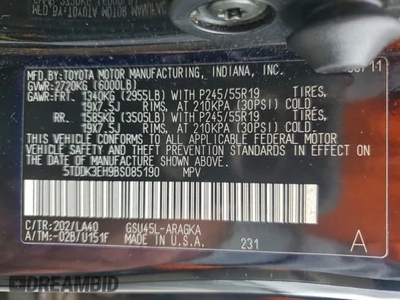 ✅ 2011 Toyota Highlander Limited • VIN: 5TDDK3EH9BS085190 • Лот: 94271625. Опубликован ранее на Copart с пробегом 140 092 миль. Бесплатный доступ к архиву аукционных продаж из США и подробный отчёт об истории автомобиля на DreamBid. Изображение 13.