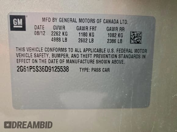 ✅ 2013 Cadillac XTS Luxury • VIN: 2G61P5S36D9125538 • Lot: 95219955. Wystawiony na Copart z przebiegiem 167 826 mil. Bezpłatny archiwum sprzedaży aukcyjnych z USA i szczegółowy raport historii pojazdu na DreamBid. Zdjęcie 12.
