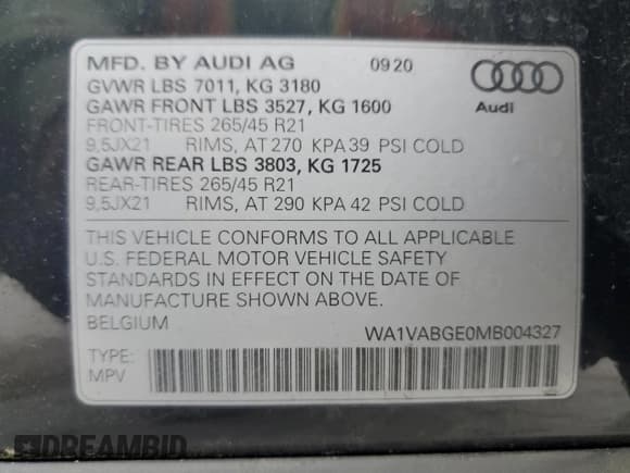 ✅ 2021 Audi e-tron Prestige • VIN: WA1VABGE0MB004327 • Lot: 51814545. Wystawiony na Copart z przebiegiem 16 460 mil. Bezpłatny archiwum sprzedaży aukcyjnych z USA i szczegółowy raport historii pojazdu na DreamBid. Zdjęcie 14.