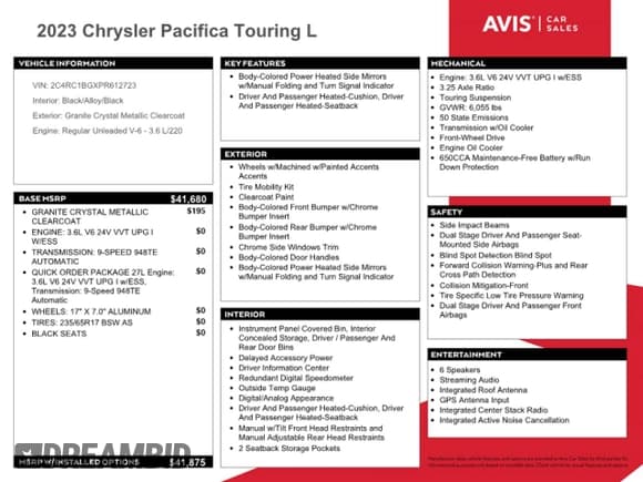 ✅ 2023 Chrysler Pacifica Touring L • VIN: 2C4RC1BGXPR612723 • Лот: 63251905. Опубликован ранее на Copart с пробегом 48 221 миль. Бесплатный доступ к архиву аукционных продаж из США и подробный отчёт об истории автомобиля на DreamBid. Изображение 13.