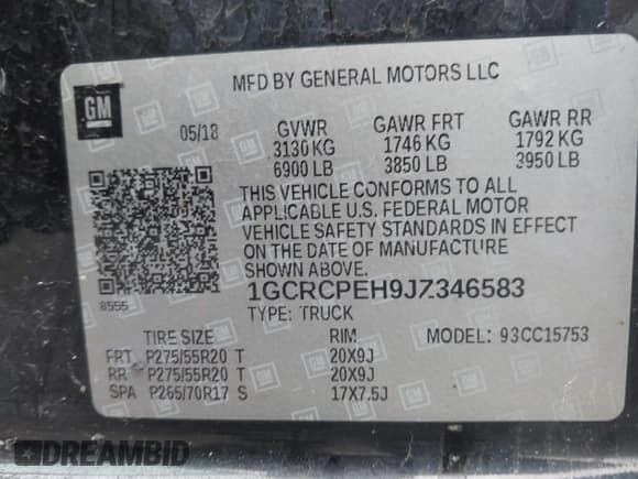 ✅ 2018 Chevrolet Silverado 1500 Custom • VIN: 1GCRCPEH9JZ346583 • Лот: 42165115. Опубликован ранее на IAAI с пробегом Не указан. Бесплатный доступ к архиву аукционных продаж из США и подробный отчёт об истории автомобиля на DreamBid. Изображение 9.