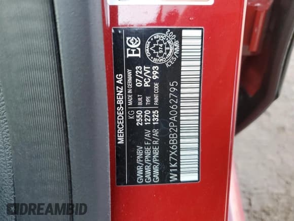 ✅ 2023 Mercedes-Benz AMG GT 53 • VIN: W1K7X6BB2PA062795 • Лот: 49918555. Опубликован ранее на Copart с пробегом 13 204 миль. Бесплатный доступ к архиву аукционных продаж из США и подробный отчёт об истории автомобиля на DreamBid. Изображение 13.