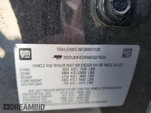 ✅ 2022 Chevrolet Silverado 1500 LT Trail Boss • VIN: 3GCUDFED5NG627624 • Lot: 68878115. Wystawiony na Copart z przebiegiem Nie podano. Bezpłatny archiwum sprzedaży aukcyjnych z USA i szczegółowy raport historii pojazdu na DreamBid. Zdjęcie 12.