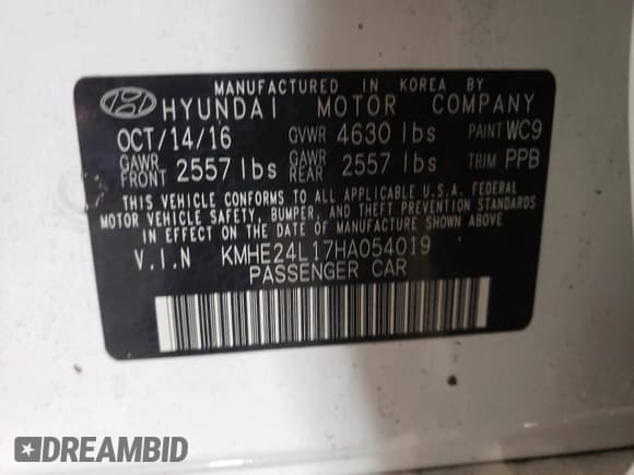 ✅ 2017 Hyundai Sonata SE • VIN: KMHE24L17HA054019 • Лот: 71368702. Опубликован ранее на Copart с пробегом 39 192 миль. Бесплатный доступ к архиву аукционных продаж из США и подробный отчёт об истории автомобиля на DreamBid. Изображение 12.