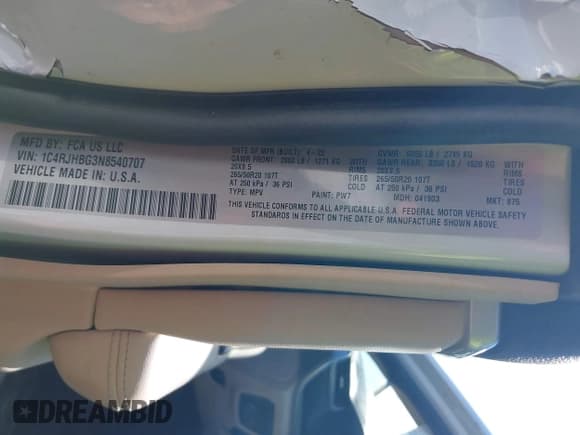 ✅ 2022 Jeep Grand Cherokee Limited • VIN: 1C4RJHBG3N8540707 • Lot: 42176048. Listed on IAAI with Not provided. Free auction sales archive from the USA and detailed vehicle history report at DreamBid. Image 9.