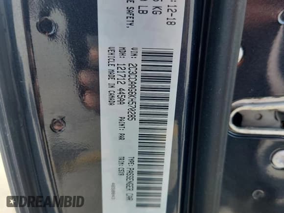 ✅ 2019 Chrysler 300 Touring • VIN: 2C3CCAAG6KH570285 • Lot: 93521805. Listed on Copart with 123,872 mi. Free auction sales archive from the USA and detailed vehicle history report at DreamBid. Image 12.