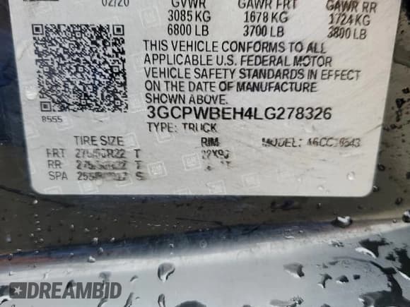 ✅ 2020 Chevrolet Silverado 1500 Custom • VIN: 3GCPWBEH4LG278326 • Lot: 66420314. Wystawiony na Copart z przebiegiem 47 464 mil. Bezpłatny archiwum sprzedaży aukcyjnych z USA i szczegółowy raport historii pojazdu na DreamBid. Zdjęcie 13.