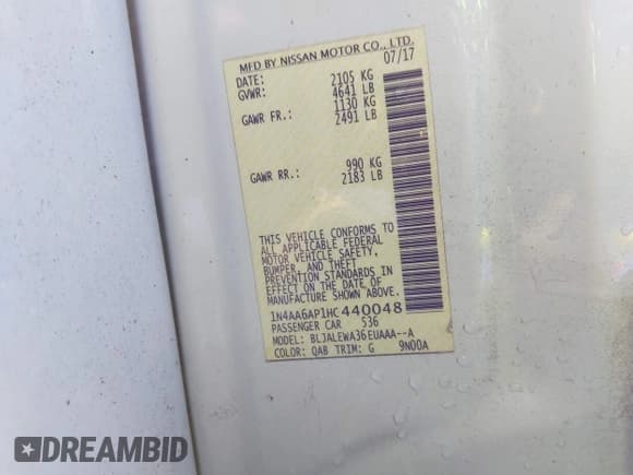 ✅ 2017 Nissan Maxima SR • VIN: 1N4AA6AP1HC440048 • Лот: 43586827. Опубликован ранее на IAAI с пробегом 158 121 миль. Бесплатный доступ к архиву аукционных продаж из США и подробный отчёт об истории автомобиля на DreamBid. Изображение 9.