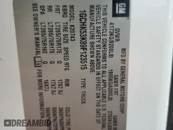 ✅ 2009 Chevrolet Silverado 2500HD LT • VIN: 1GCHK53K89F123515 • Лот: 89904405. Опубликован ранее на Copart с пробегом 193 143 миль. Бесплатный доступ к архиву аукционных продаж из США и подробный отчёт об истории автомобиля на DreamBid. Изображение 13.