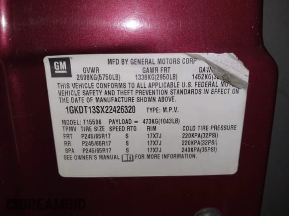 ✅ 2002 GMC Envoy SLT • VIN: 1GKDT13SX22426320 • Lot: 41709359. Listed on IAAI with 104,418 mi. Free auction sales archive from the USA and detailed vehicle history report at DreamBid. Image 9.