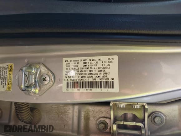 ✅ 2012 Honda Accord LX Premium • VIN: 1HGCP2F47CA103625 • Lot: 41794823. Wystawiony na IAAI z przebiegiem 153 726 mil. Bezpłatny archiwum sprzedaży aukcyjnych z USA i szczegółowy raport historii pojazdu na DreamBid. Zdjęcie 9.