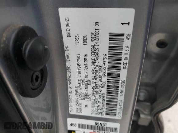 ✅ 2021 Toyota Tacoma TRD Off Road • VIN: 5TFAZ5CNXMX109934 • Lot: 92274625. Listed on Copart with 51,644 mi. Free auction sales archive from the USA and detailed vehicle history report at DreamBid. Image 12.