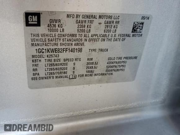 ✅ 2015 Chevrolet Silverado 2500HD LTZ • VIN: 1GC1KWE82FF140198 • Lot: 53965755. Wystawiony na Copart z przebiegiem 79 198 mil. Bezpłatny archiwum sprzedaży aukcyjnych z USA i szczegółowy raport historii pojazdu na DreamBid. Zdjęcie 12.