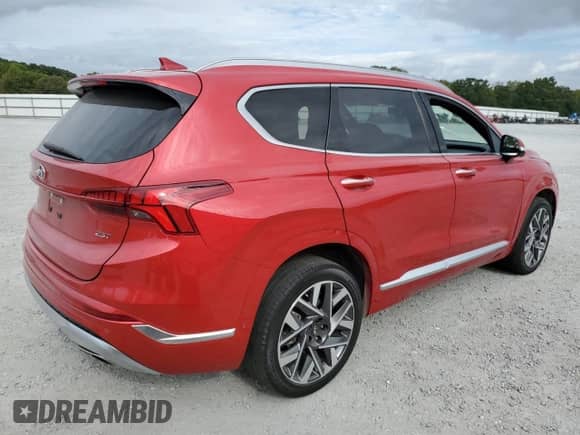 2022 Hyundai Santa Fe Calligraphy with VIN 5NMS54AL9NH477656, listed as a Copart auction lot 85307135 with 36,317 mi miles and Salvage title. Bid and sale history available at DreamBid. Image 3.