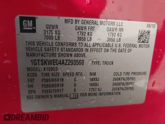 ✅ 2010 GMC Sierra 1500 • VIN: 1GTSKWE04AZ293560 • Лот: 41435162. Опубликован ранее на IAAI с пробегом 54 465 миль. Бесплатный доступ к архиву аукционных продаж из США и подробный отчёт об истории автомобиля на DreamBid. Изображение 9.