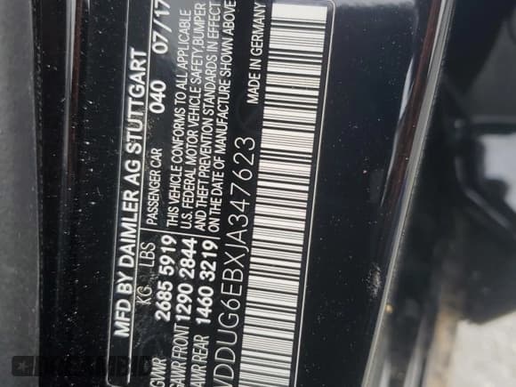 ✅ 2018 Mercedes-Benz S 450 • VIN: WDDUG6EBXJA347623 • Lot: 46014965. Listed on Copart with 38,703 mi. Free auction sales archive from the USA and detailed vehicle history report at DreamBid. Image 14.