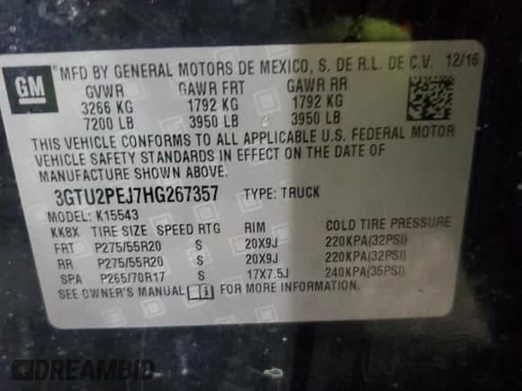 ✅ 2017 GMC Sierra 1500 Denali • VIN: 3GTU2PEJ7HG267357 • Лот: 90014235. Опубликован ранее на Copart с пробегом 196 947 миль. Бесплатный доступ к архиву аукционных продаж из США и подробный отчёт об истории автомобиля на DreamBid. Изображение 13.