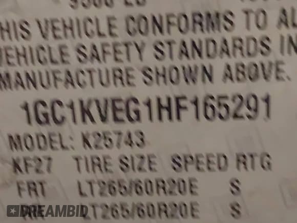 ✅ 2017 Chevrolet Silverado 2500HD LT • VIN: 1GC1KVEG1HF165291 • Lot: 41530770. Listed on IAAI with 72,628 mi. Free auction sales archive from the USA and detailed vehicle history report at DreamBid. Image 9.