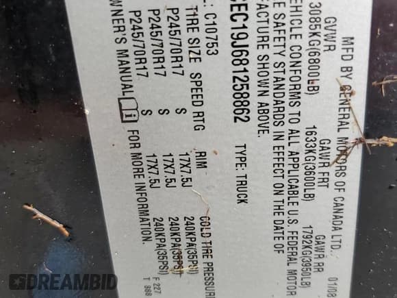 ✅ 2008 Chevrolet Silverado 1500 2LT • VIN: 2GCEC19J681258862 • Lot: 75105484. Listed on Copart with Not provided. Free auction sales archive from the USA and detailed vehicle history report at DreamBid. Image 13.